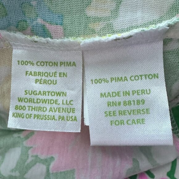 Lilly Pulitzer Palmetto Hibiscus Pima Cotton Floral Green Tropical Dress - Sz S - Picture 11 of 12